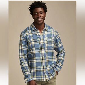 Lucky Brand Shirt L Flannel Blue